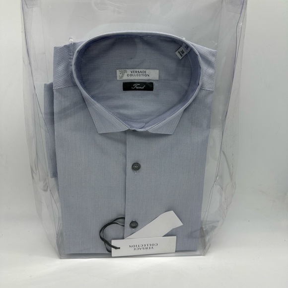 Versace long sleeve shirt blue & white size 38.